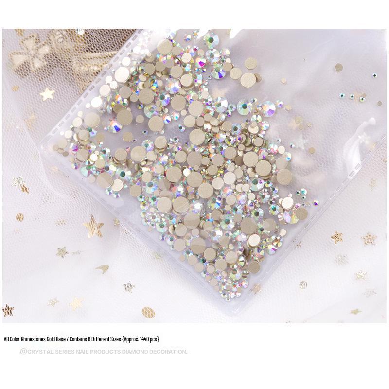 Nail Art Decorations: 1440 Mixed Crystal Glass Rhinestones, Colored Flat-Backed for DIY