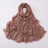 Versatile Solid Color Bamboo Yarn Headscarf With Rhinestones Malay Style Scarf