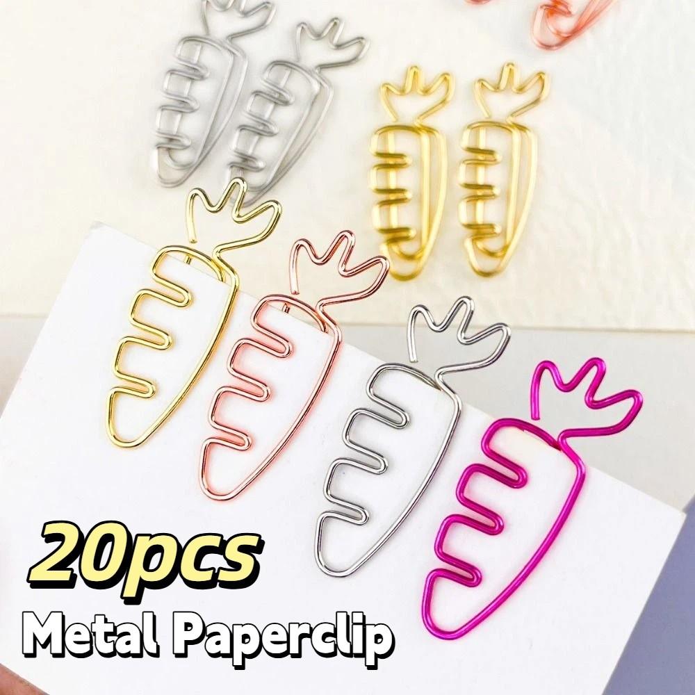 20pcs Cartoon Metal Paperclip Metal Paper Decorative Clip Students Stationery Bookmark Holder Home