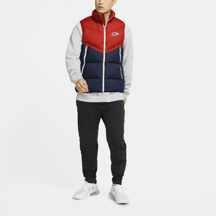 Nike Down Vests Men's Blue Red Stand Collar Thickened Other CU4415-673