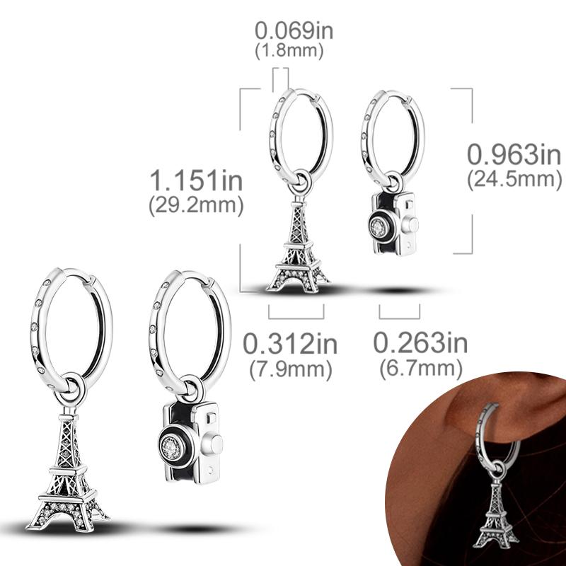 New Women Earrings Original 925 Silver Hoop Earrings Engagement Wedding Birthday Drop Earring Women Jewelry Gifts