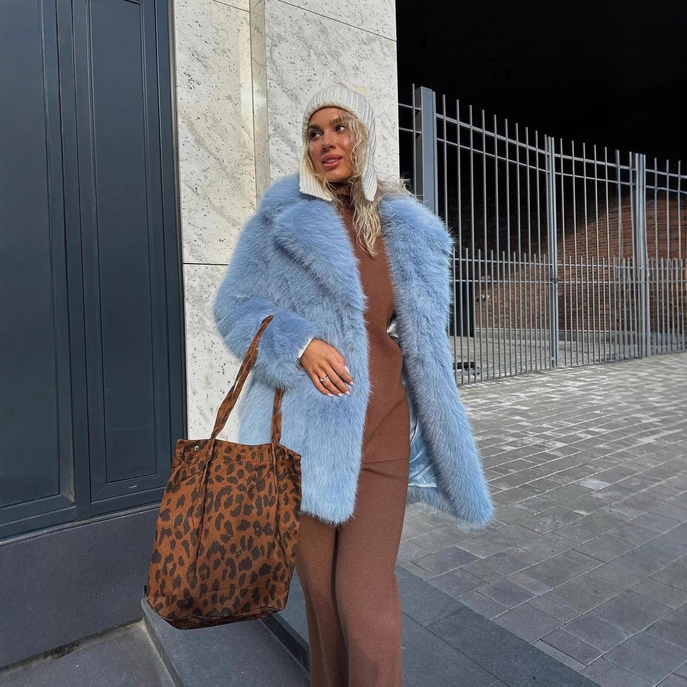 

Mid Length Women s Faux Fur Coat for Autumn and Winter XXL