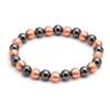 Unisex Pure Red Copper Black Magnetic Bead Bracelet - Single Circle Round Bead Jewelry Gift.
