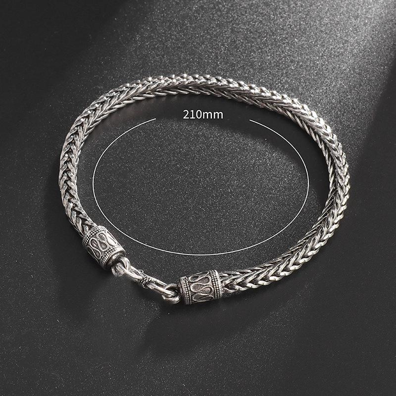 

Men s Retro Stainless Steel Bracelet: Versatile Ins Style with Tag