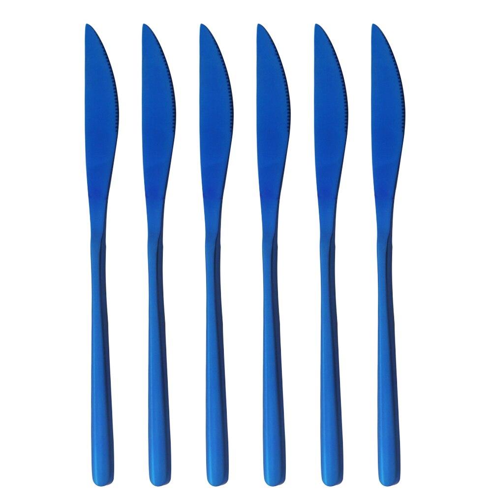 Nádobí v korejském stylu Stříbrné nádobí Nůž 6 kusů Sada nádobí 6 kusů Sada příborů z nerezové oceli Kuchyňské domácí příbory