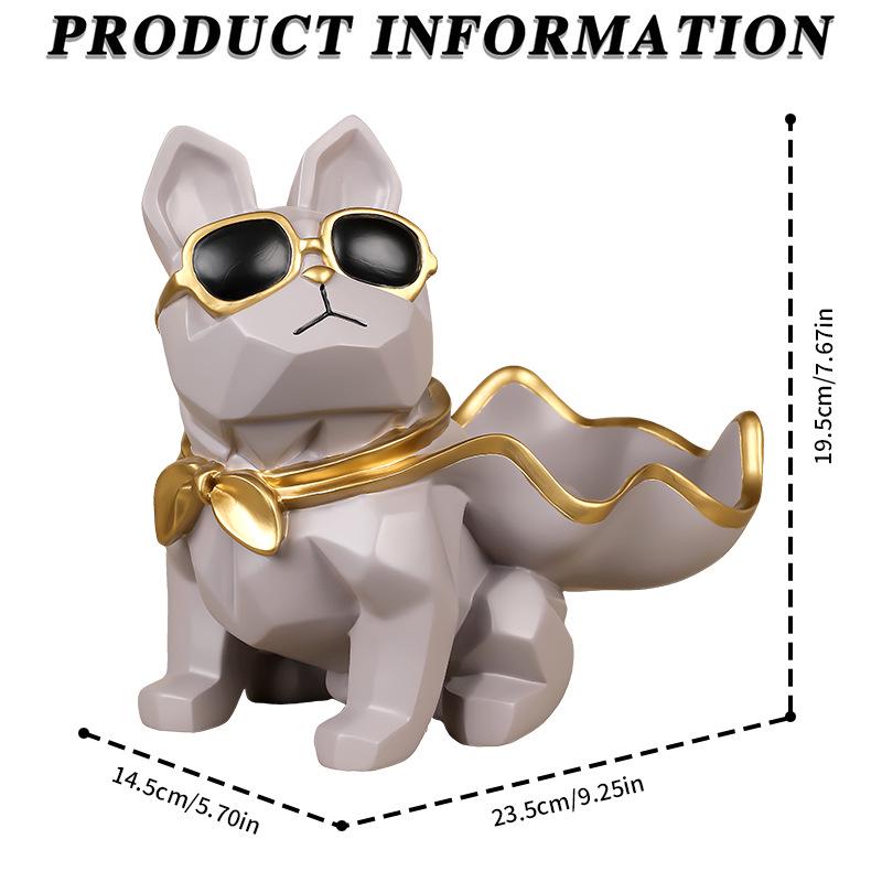 Resin Dog Figurine Basket - Home Decoration Ornament (Poodle, Myna, Bulldog)
