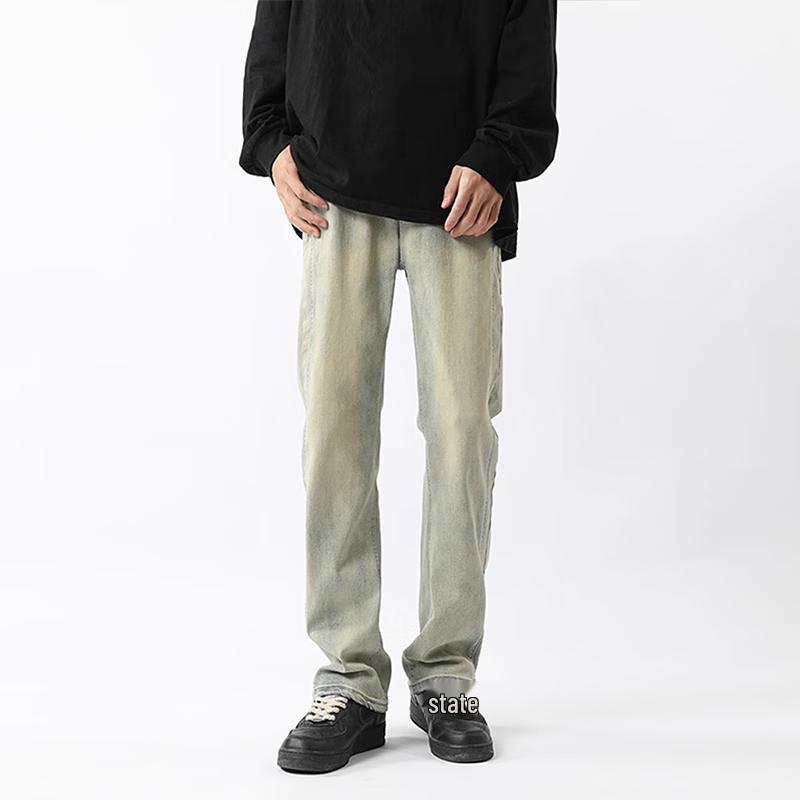 Homlean Amerikanische Retro Loose Fit Schlagjeans ZW697