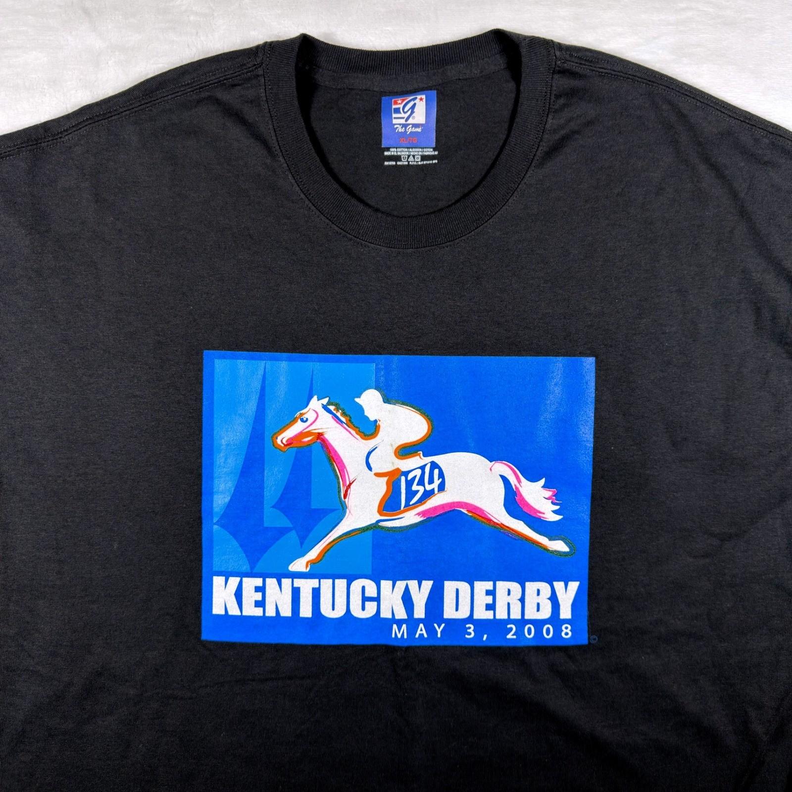 The Game Kentucky Derby 134 Horse Racing TShirt Mens XL Black 2008 Vintage Unisex T-Shirt S
