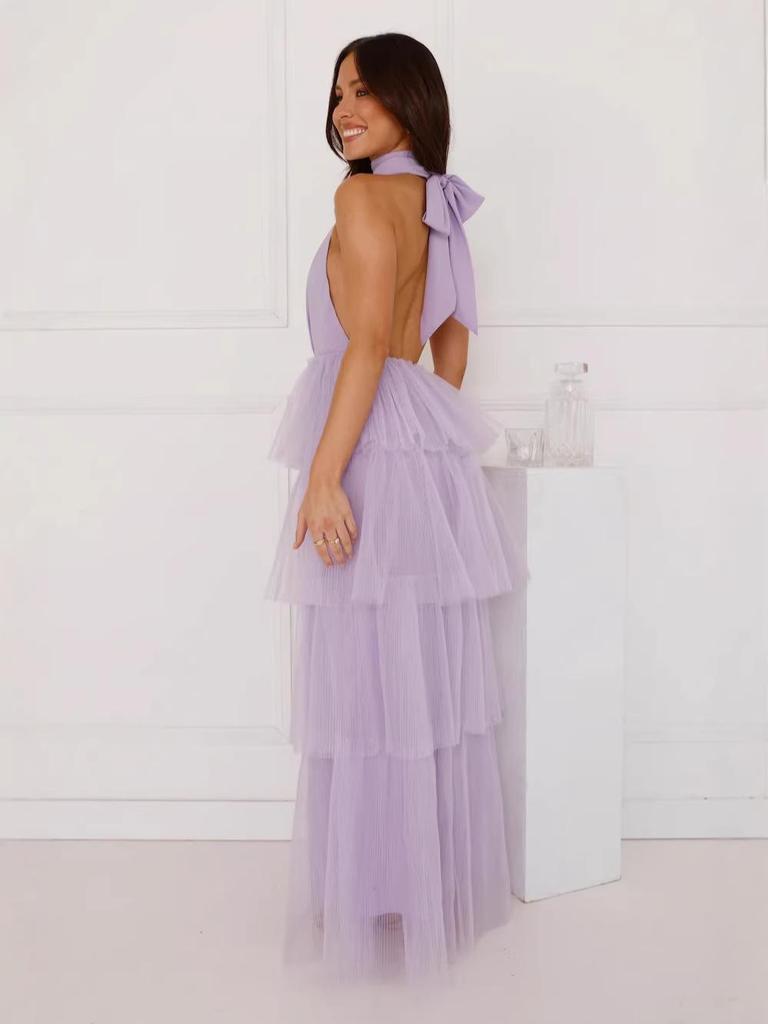 European & American Halter Backless Mesh Skirt Dress - Women's Fashion 2026.