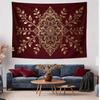 Schwarzer gemusterter Vintage-Wandteppich Wanddekoration für Zuhause Elegante Stilverbesserung Künstlerische Raumdekoration