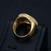 European-American Hip Hop Gold-Plated Rhinestone Titanium Ring for Men