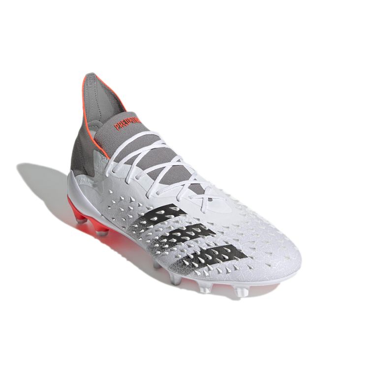 Adidas Predator Freak.1 AG Demonskin - Białe Solarne Czerwone Męskie Sneakersy Cloud-White Iron-Metallic FY6254