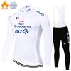 Thermal Smile FDJ Cycling Suit for Men, Winter Jersey, Mountain Bike, 2023