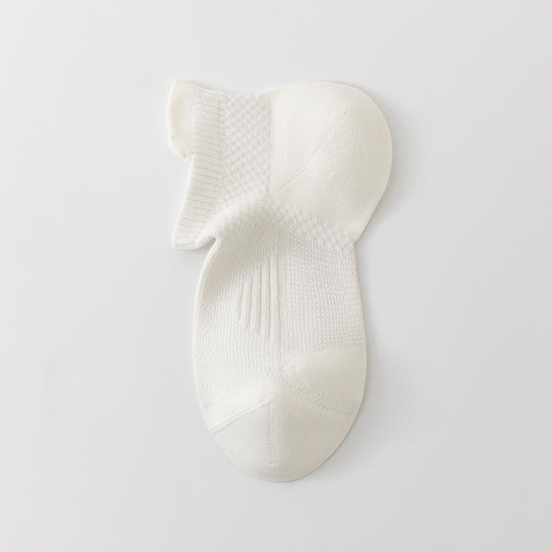 

5pair Right-Angle Socks Women S Summer Mesh Thin Boat Socks Big Heel Ear Lift Boneless Integrated Short Socks Women S Solid Color Short Socks One size fits all белый