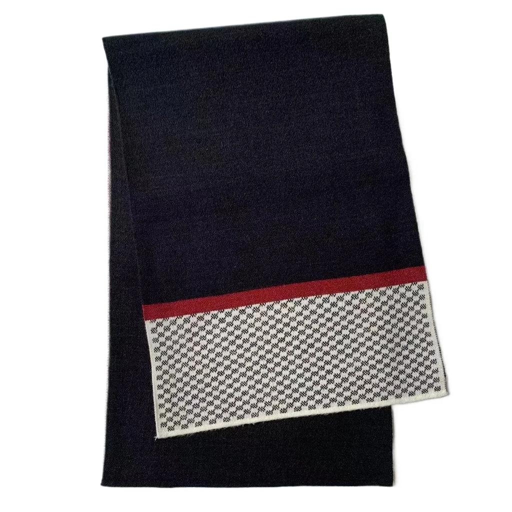 High Quality Classic Design Men's Scarf Autumn Winter Imitation Cashmere Dady's Muffler Business Jacquard Thermal Scaves Male
