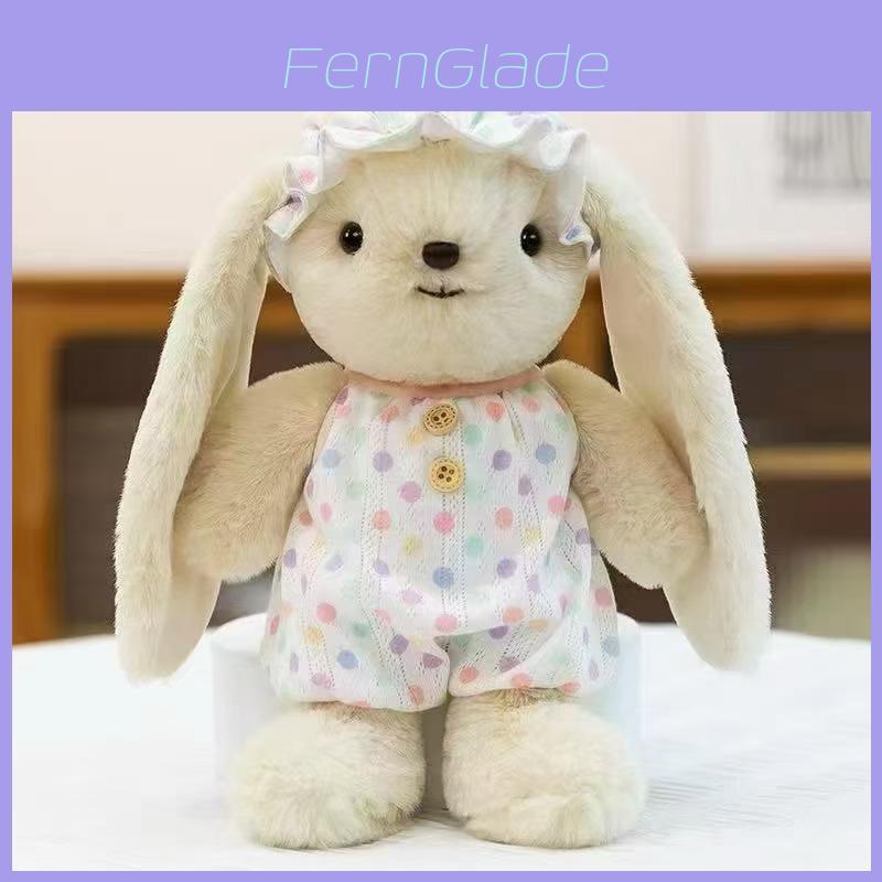Cute Anne Rabbitplush Toy For Girls Sleep Companion With Dress And Bow Decoration