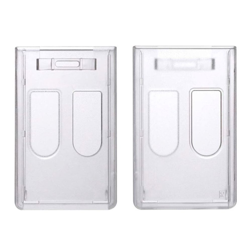 Protetor de Cartão Porta-Cartão Transparente Capa Protetora de Plástico Transparente Porta-Crachá de Trabalho Estudante