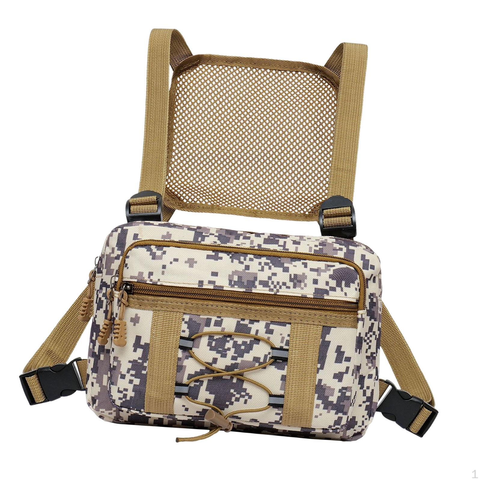 

Chest Pack Harness Carrying Case Multi Pocket Wear Resistant Storage Waterproof Carrier Holder сірий колір