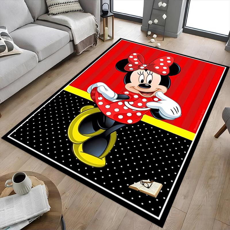 Minnie Mouse Celebration Carpet For Playroom Bedroom Living Room Sofa Home Decorkids Game Area Rug Nonslip Floor Mat
