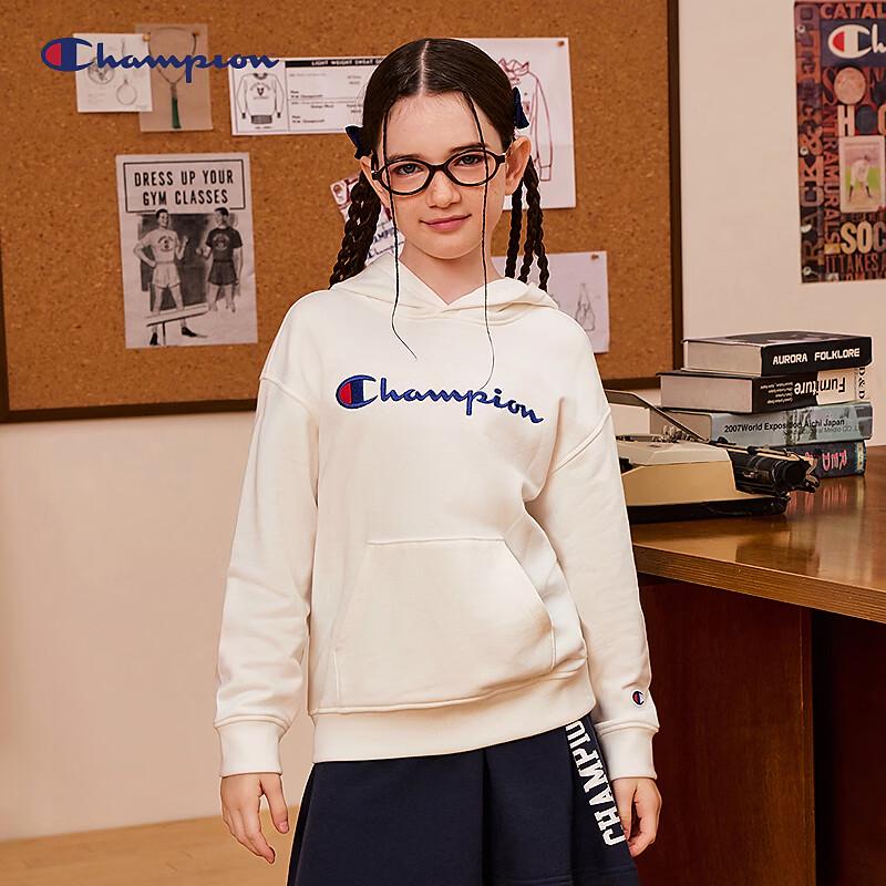 Champion Kids' Cotton Hooded Sweatshirt with Embroidered Logo