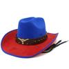Fashion Strict Selection, High-quality Suede, Western Cowboy Hat, Personalized Contrasting Color, Bull Head Sunscreen, Sun Hat, Big-brimmed Top Hat