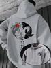 Japanese-style Tai Chi Koi Versatile Hoodie, Casual and Comfortable Long-Sleeve Pullover, Suitable for Spring, Autumn, and Winter