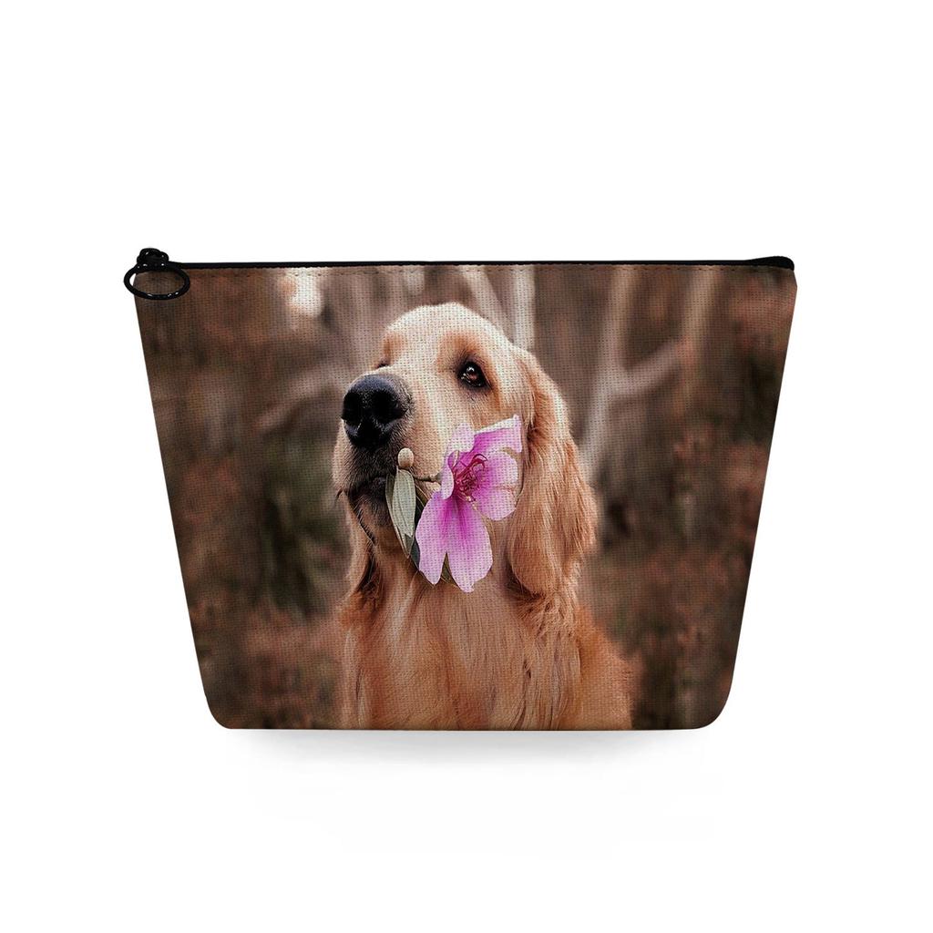 Women Dog Print Cosmetic Bag Toiletries Organize Travel Storage Case 6783