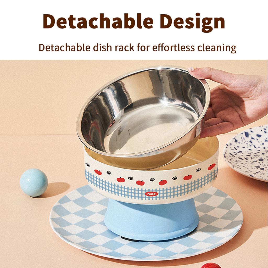 New Cat Bowls Pet Stainless Steel Bowls Cat High Foot Neck Protection Bowls Dog Large Capacity Feeding Device Dog Bowls Pet Bowl