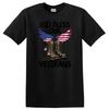 American Flag Boots W/ Wings Military Tribute Graphic T Shirt Tee