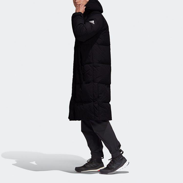 Adidas Down Jackets Men's Black Hooded Thickened Quilted Down Jacket FT2488