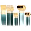 30Pcs Gold Dinnerware Cutlery Set High Quality Stainless Steel Flatware Knife Teaspoon Fork Tableware Western Kitchen Silverware