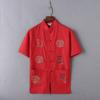 Men's Ethnic Summer Tang Suit: Short-Sleeved Stand Collar Monk Robe-Inspired Hanfu Top