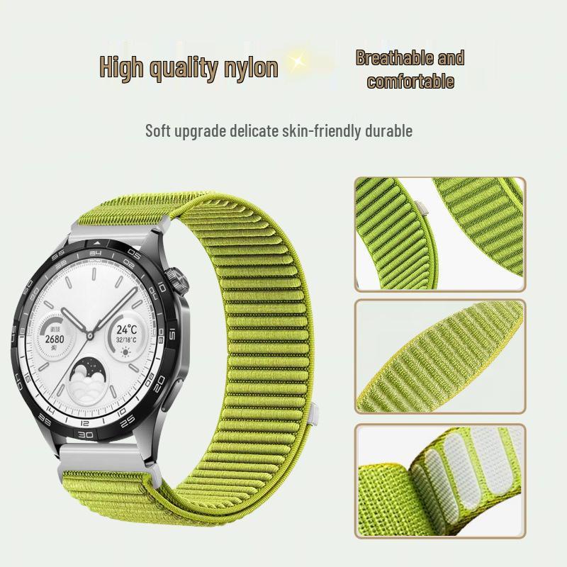 Huawei Watch5 Wilderness Nylon Band - Mountain Pattern. Compatible Samsung Watch7 Universal Band.