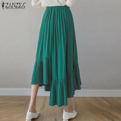 Womens Casual A-Line Elastic Waist Loose Irregular Hem Skirts
