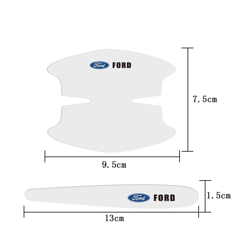 8pcs Car Door h82 Handle Stickers Transparent Protector Film For Ford Focus Fiesta Puma Ranger Kuga MK7 MAX F150 Mondeo Escape