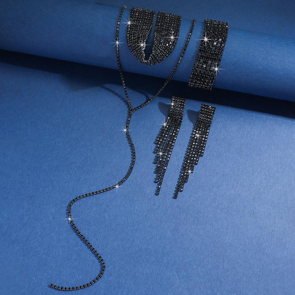 Women's Fashion Necklace, Earrings, Bracelet, Zircon Set Suitable for Wedding, Party, Festival Gifts-8094