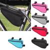 Bike Handlebar Organizer Bag with Expandable Capacity Polyester Construction Triangular Pouch for Cycling Essential