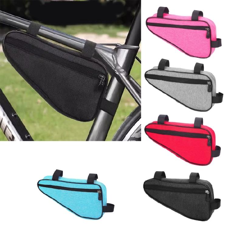 Bike Handlebar Organizer Bag with Expandable Capacity Polyester Construction Triangular Pouch for Cycling Essential