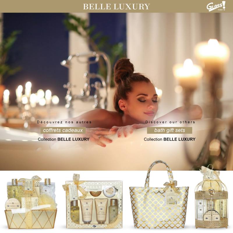 Coffret de bain panier au parfum délicat vanille tilleul - 9pcs