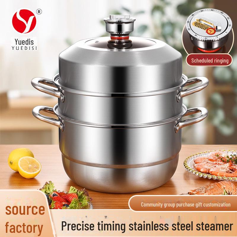 "Stainless Steel Multi-Layer Household Soup Steamer"