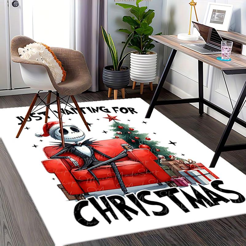 1pc Nightmare Before Christmas Collage Carpet for Playroom Bedroom Living Room Sofa Home Decor,Game Area Rug Non-slip Floor Mat. D7280130