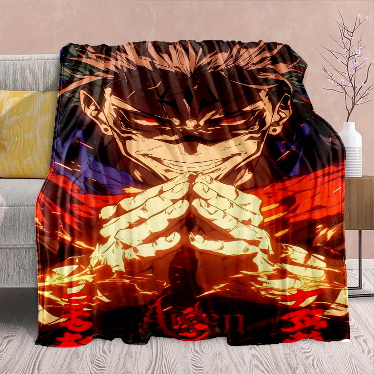 

Jujutsu Kaisen Cozy Flannel Throw Blanket Soft Warm Plush Lightweight Sofa Bed Decor -QJY 75x90cm