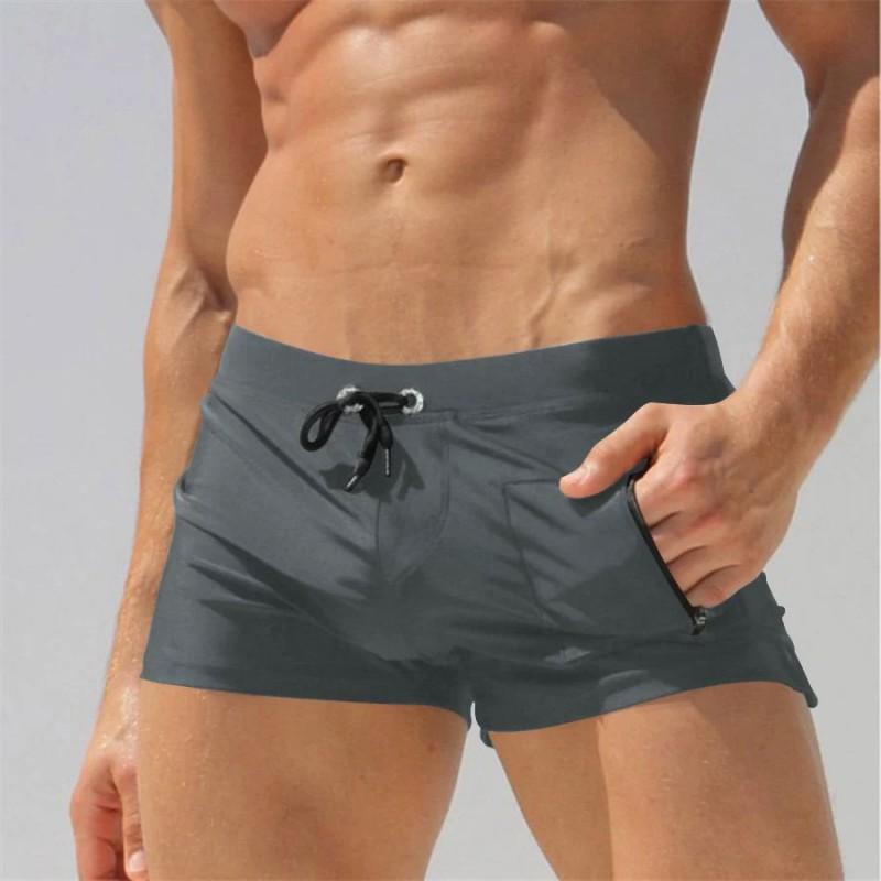 

Hot European American New Style Side Pocket Men s Swimming Trunks Straight Angle Quick-drying Beach Pants Vertical XL fits 2 '6-2' 8 сірий