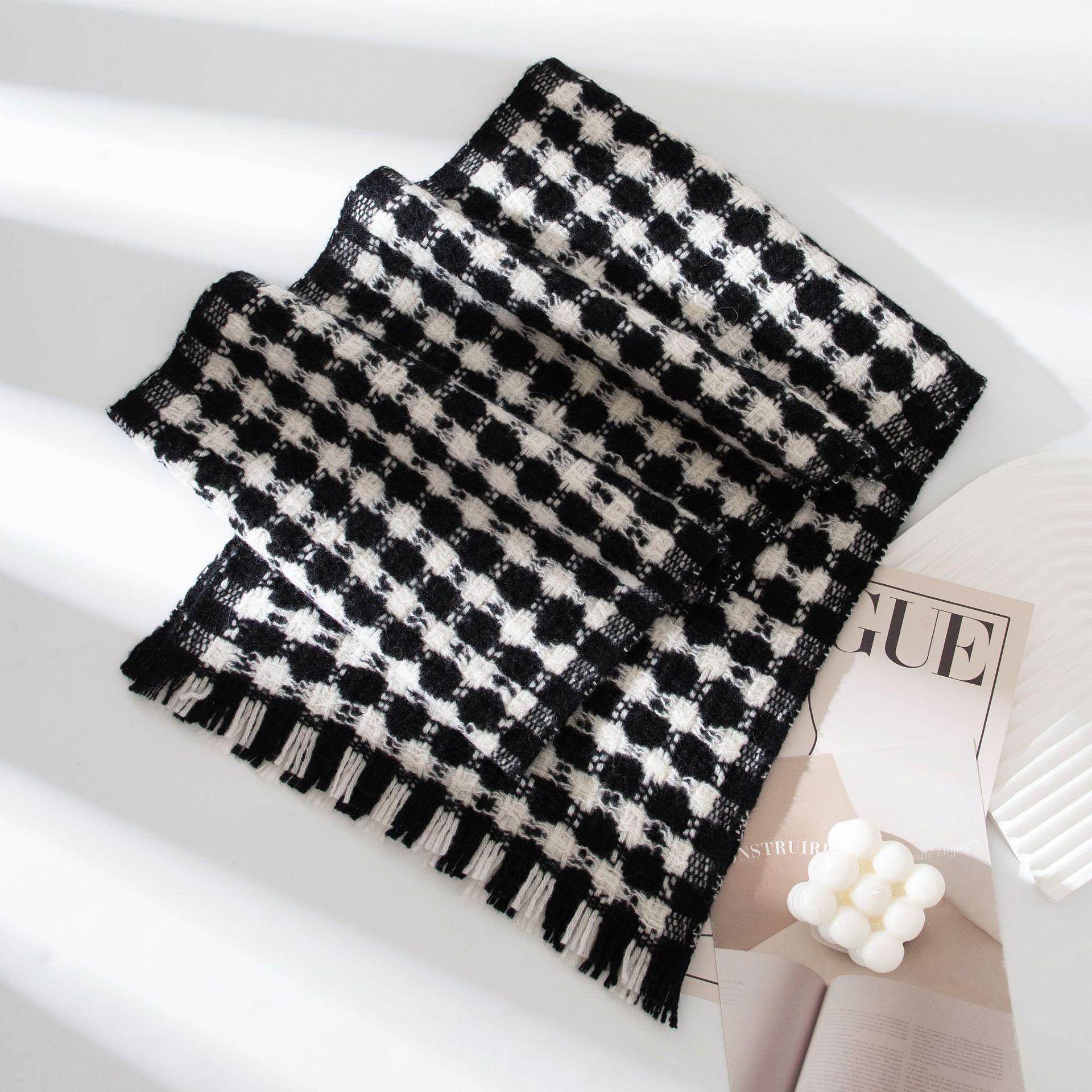 

Wool Scarf Women s Winter High End Double Sided Plaid Scarf Warm Maillard Shawl 190*35cm