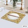 6pcs 12Inch Mirror Gold Decorative Charger Plates, Elegant Square Dinner Plates for Wedding, Party, Festive Dining Table Setting