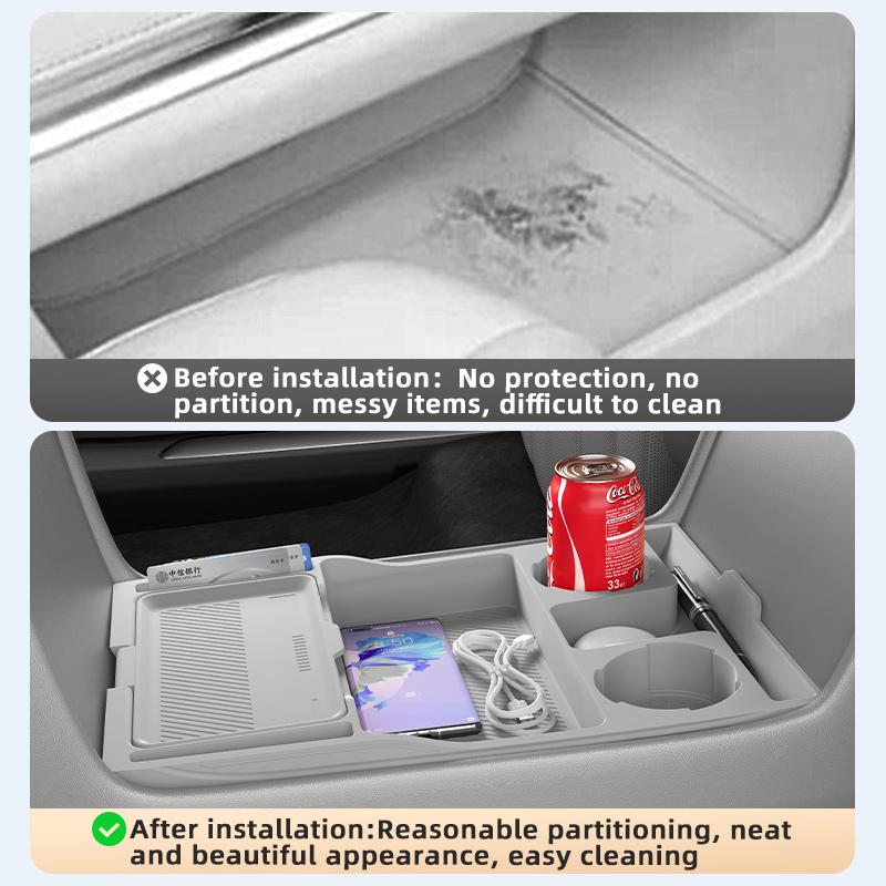 For GWM WEY 07 DHT-PHEV 2025 2026 Storage Box Center Armrest Hidden Box Cup Holder Organizer Interior Accessories