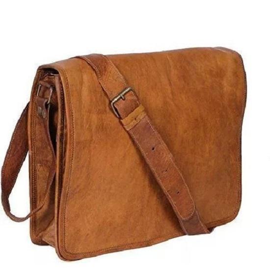 Herre Lær Aktemappe Messenger LAPTOP Skulderveske Vintage Lærveske