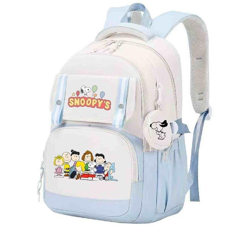 Large Capacity Schoolbag with Shoulder Strap; Student Three-piece Pencil Case Set
