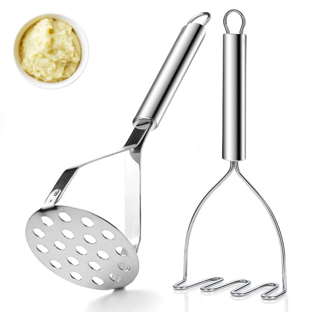 1/2 Pcs Manual Operation Potato Masher Stainless Steel Pusher Fruit Tools  Egg Salad Making