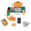 Cash Register Toy for Kids with Checkout Scanner Play Food Set Play Calculator Credit Card Rder Voice Broadcast Pretend Cash Register
